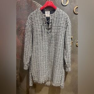 NWT Baum und pferdgarten Monochrome Checkered Lace-Up dress